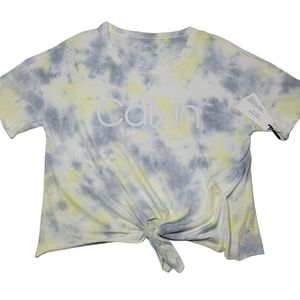 Women's Calvin Klein Performance Tie Front Shirt Sz L NWT